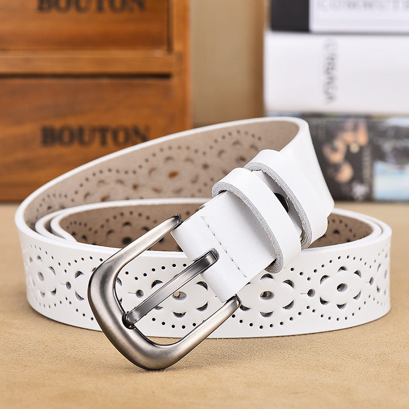 Ladies Hollow Pin Buckle Punch Free Belt Limorista