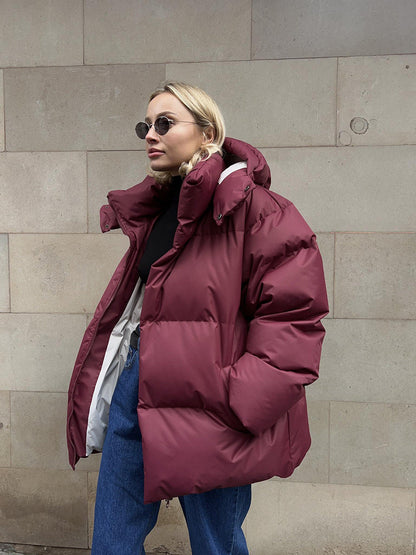 Cotton Padded Jacket Female Loose Cotton Coat Baggy Coat Limorista