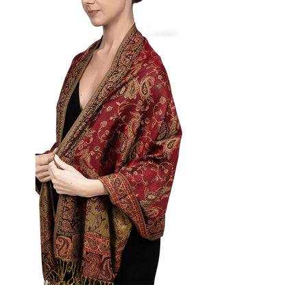Ethnic Style Vintage Tassel Shawl Middle East Paisley Jacquard Limorista