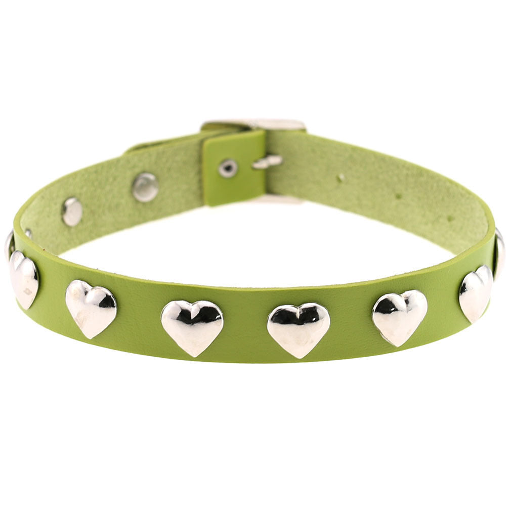 Fan Original New Punk Gothic Love Heart-shaped Rivets Pin Buckle Necklace Limorista