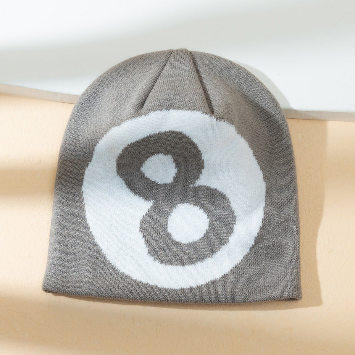 Warm All-matching Simple Number 8 Slipover Woolen Cap Limorista