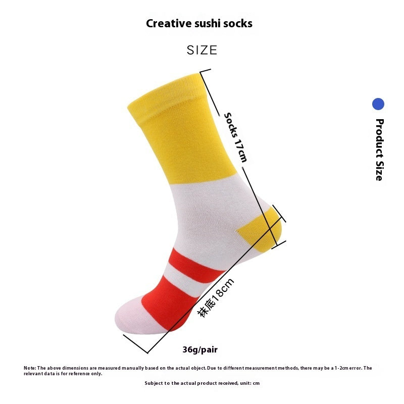 Creative Sushi Mid-calf Combed Cotton Socks Boxed Christmas Limorista