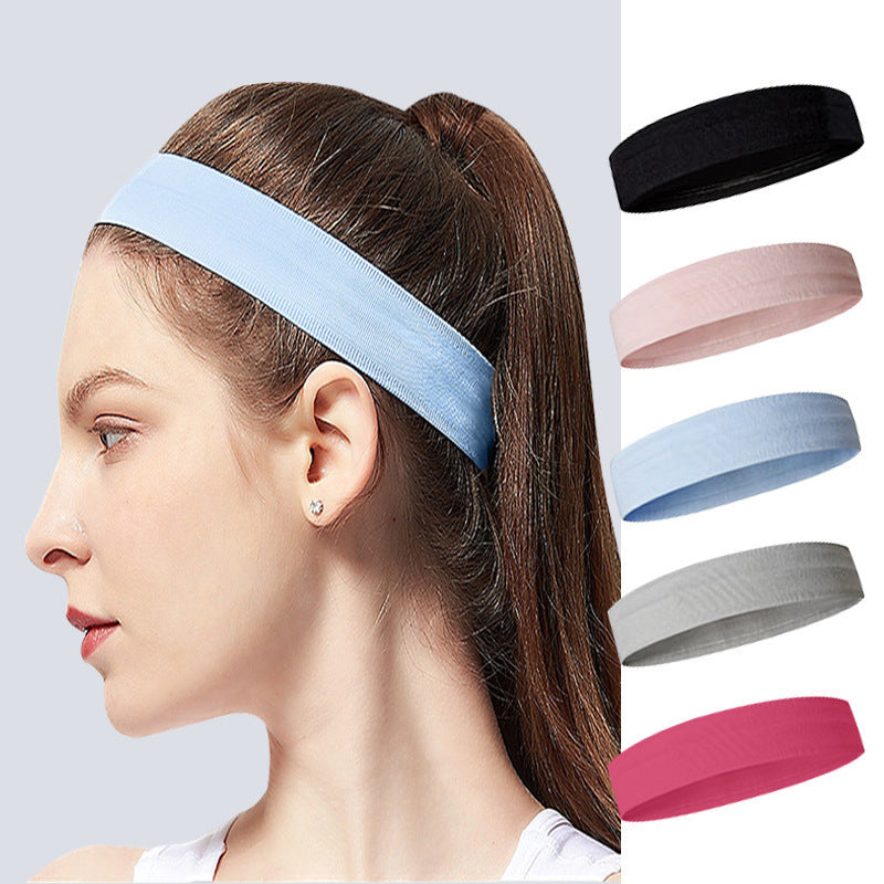 Non-slip Sports Antiperspirant Headband Nylon Monochromatic Headband Headwear Limorista