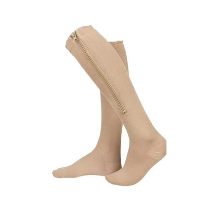 Simple Solid Color Bag Toe Zipper Pressure Socks Limorista