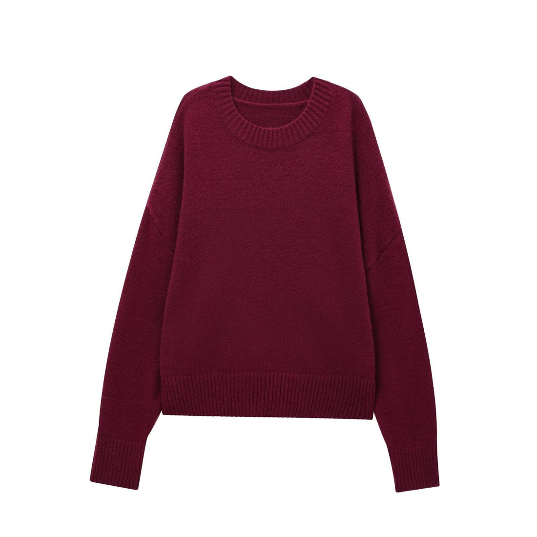 Versatile Solid Color Long Sleeve Soft Sweater Limorista