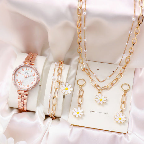 Fashion Watch Gift Suit Quartz Watch Necklace Bracelet Ring Stud Earrings Limorista