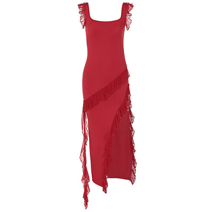 Female Summer Fashionable Stringy Selvedge Stitching Temperament Dress Limorista