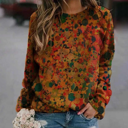 Rendering 3D Digital Printing Long Sleeve Loose Round Neck Sweater Limorista