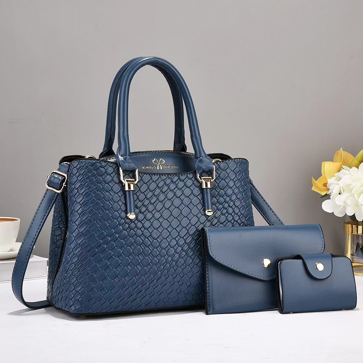 Woven Texture Three-piece Set Large Capacity One Shoulder Combination Bags Limorista