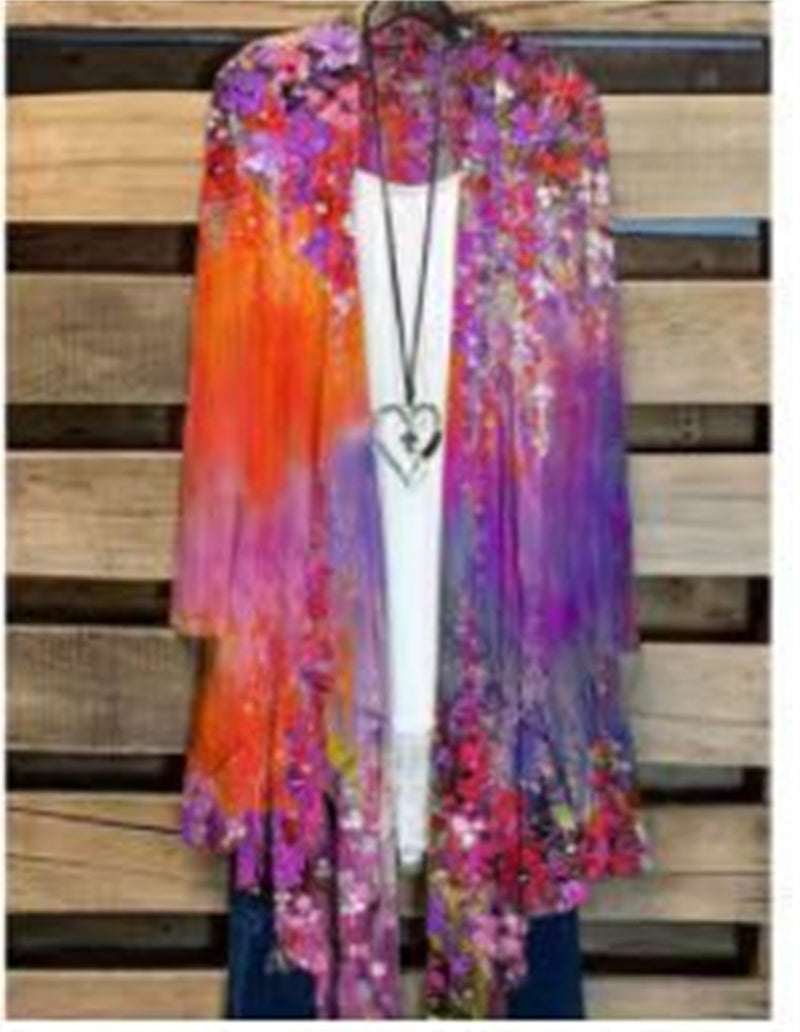 Kvinders Farve Oliemaleri Casual Cardigan Limorista