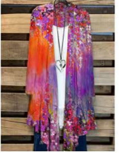 Kvinders Farve Oliemaleri Casual Cardigan Limorista