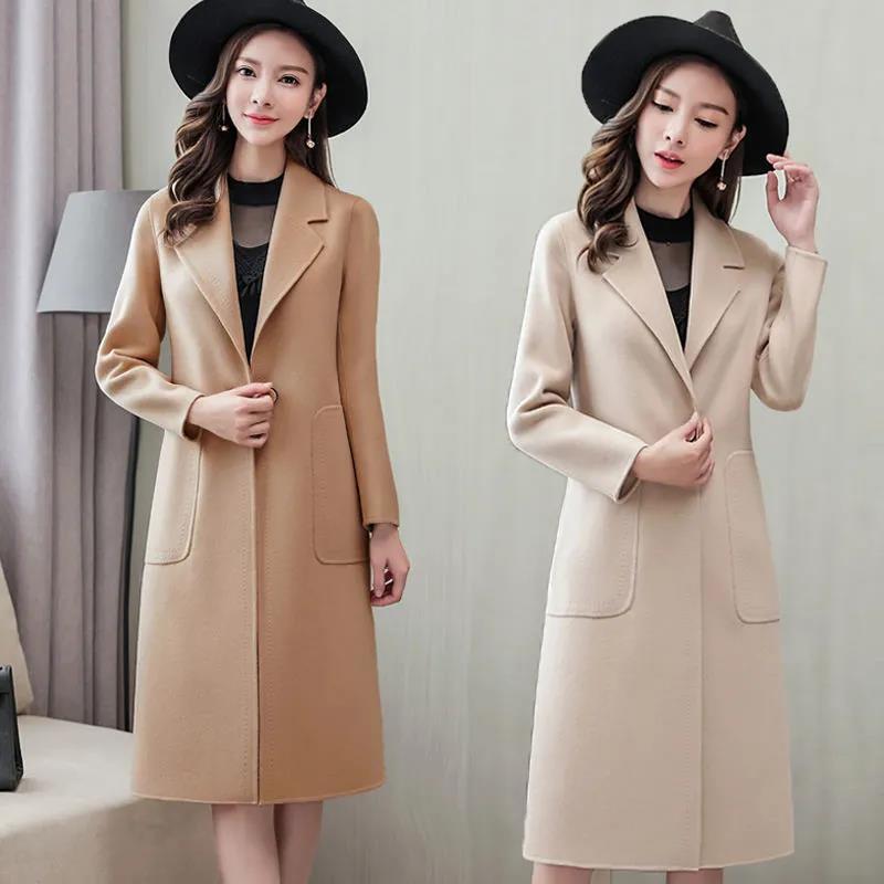 Mid-length Loose Wool Overcoat Women&