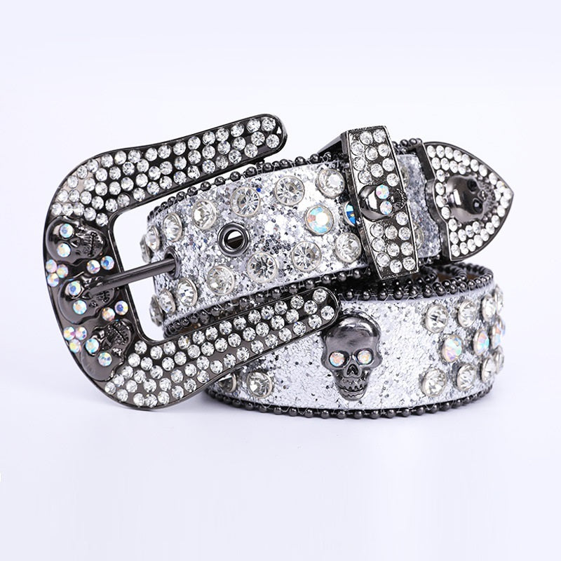 Fashionable And Popular Skull Rhinestone Belt Limorista