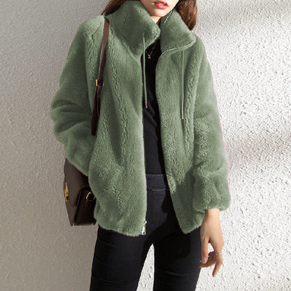 Sweater Elegant Cardigan Zipper Fleece Top Limorista