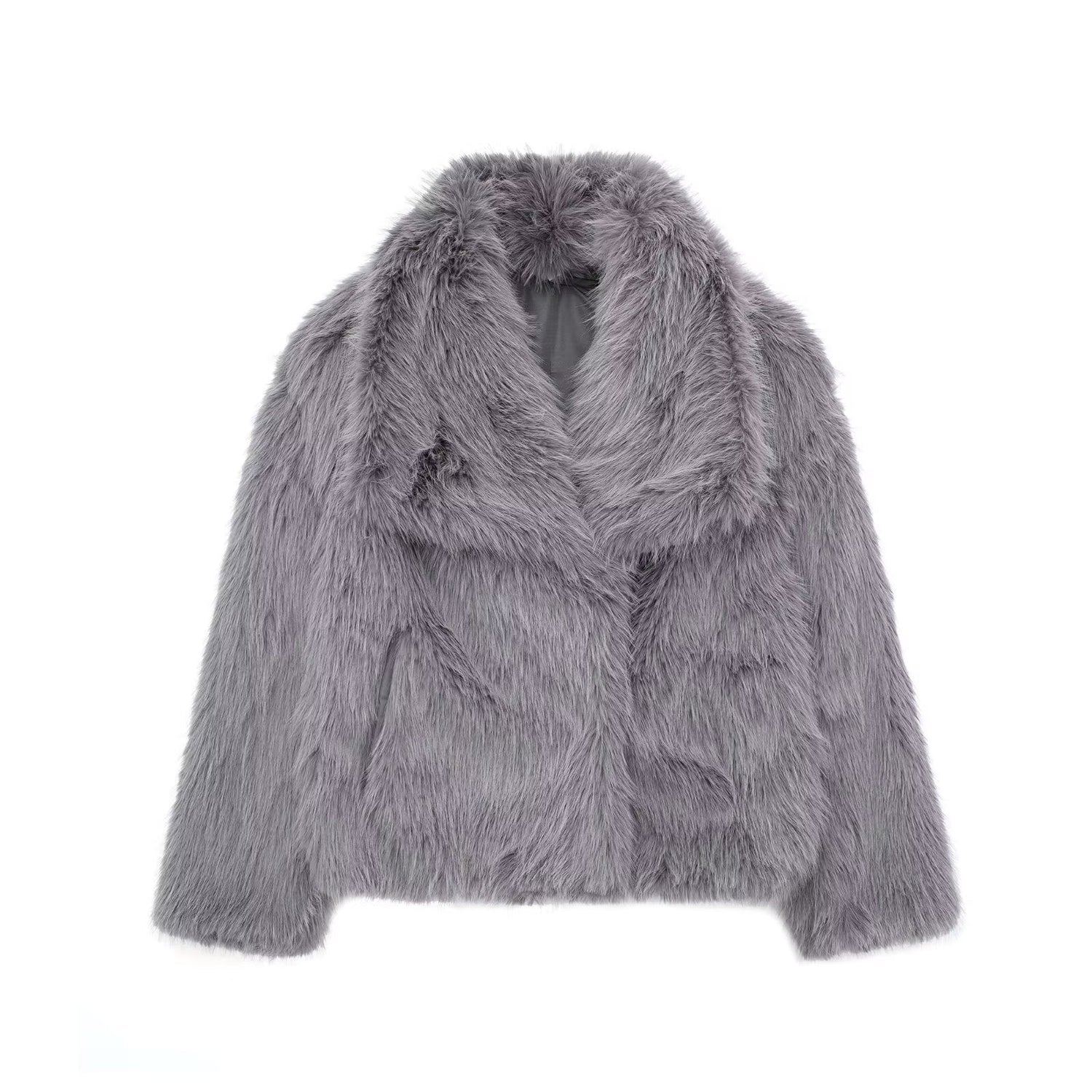 Winter Plush Coat Fashion Thicken Lapel Outwear Casual Long Sleeve Tops Womens Clothing Limorista