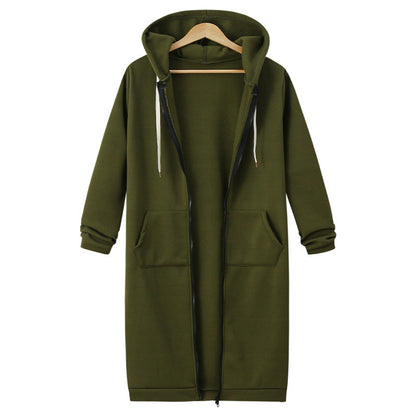 Hooded Long Sleeve Sweater Fleece Long Jacket Limorista