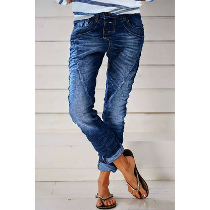 Drawstring Elastic Waist Washed Women&