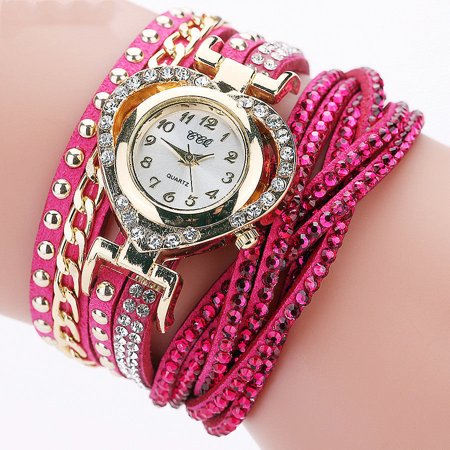 Ladies Round Diamond Love Dial Bracelet Watch Limorista