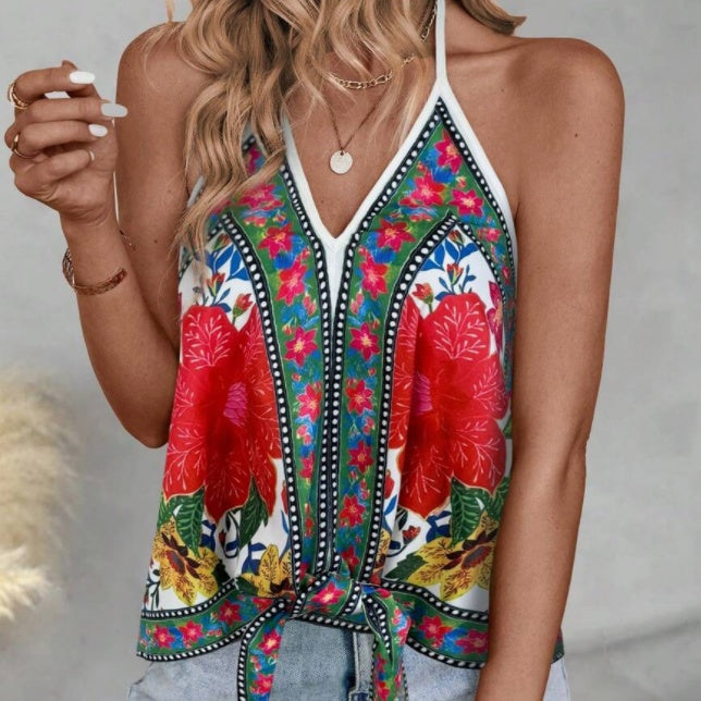 Open Shoulder Casual Vest With Front Placket Limorista