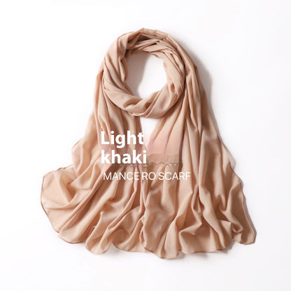 Pure Color Pearl Chiffon Scarf Headcloth Veil Chiffon Scarf Limorista
