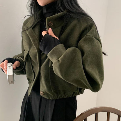 Short Idle Style Loose Casual Woolen Woolen Coat Limorista