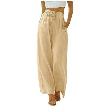 Loose Casual Pocket Drawstring Wide-leg Pants For Women Limorista
