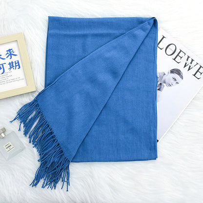 Annual Meeting Warm Cashmere Tassel Scarf Limorista