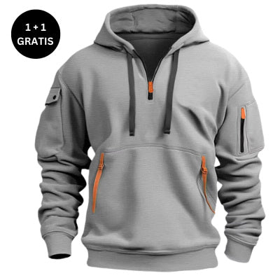 Dropped Shoulder Hooded Sweatshirt Men&