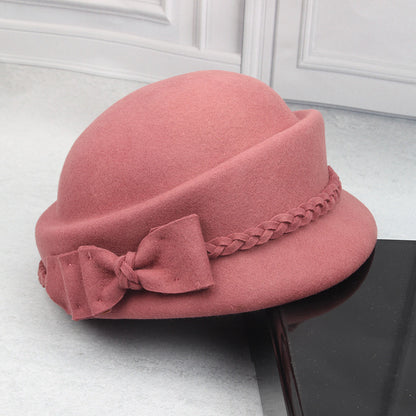 Elegant Bow Beret Wool Top Hat Limorista