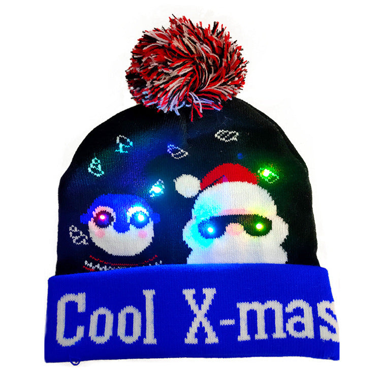 LED Christmas Hat Sweater Knitted Beanie Christmas Light Up Knitted Hat Christmas Gift  Kids Xmas New Year Decorations Limorista