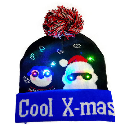 LED Christmas Hat Sweater Knitted Beanie Christmas Light Up Knitted Hat Christmas Gift  Kids Xmas New Year Decorations Limorista