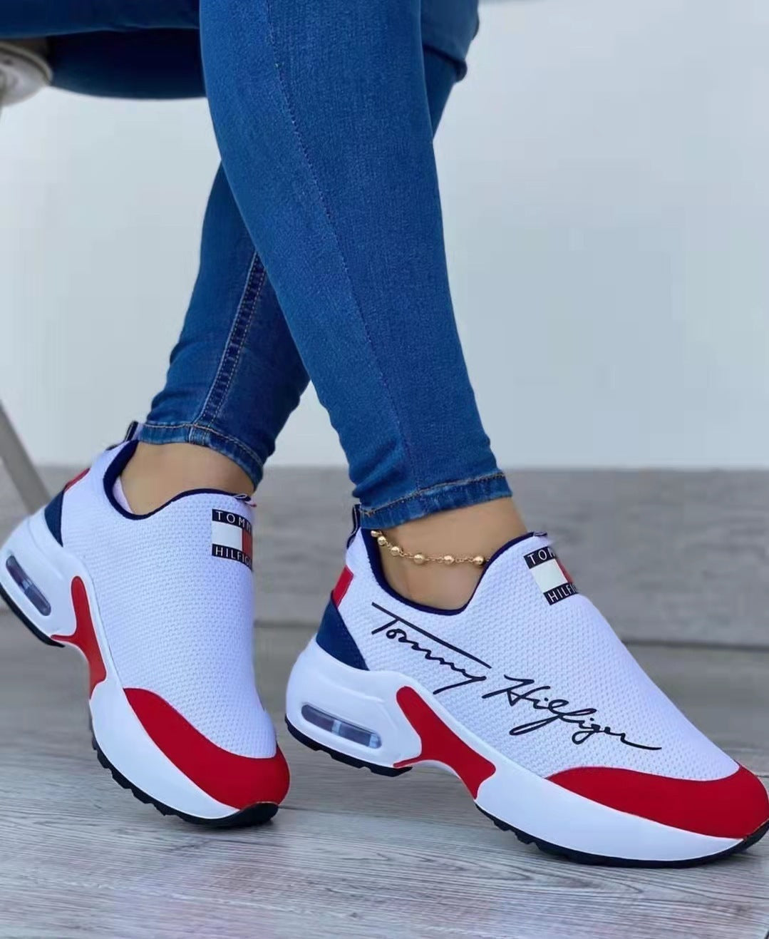 Air Cushion Lazy Dad Shoes Slip-on Sneakers For Women Limorista