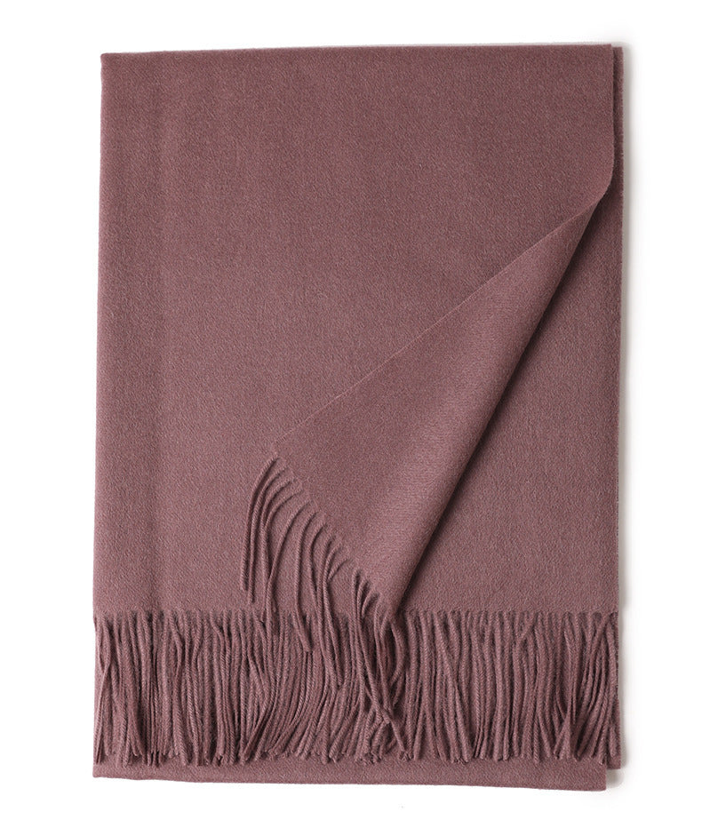 New Solid Color Wool Long Beard Warm Tassel Scarf Thick Limorista