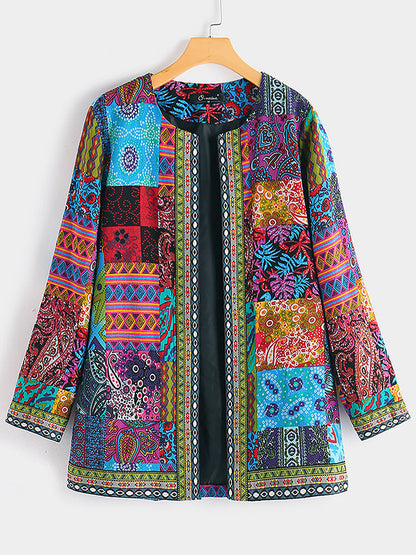 Printed Loose Long Sleeve Jacket Cardigan Limorista