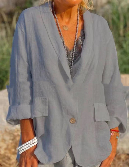 Cotton And Linen Casual Jacket Limorista