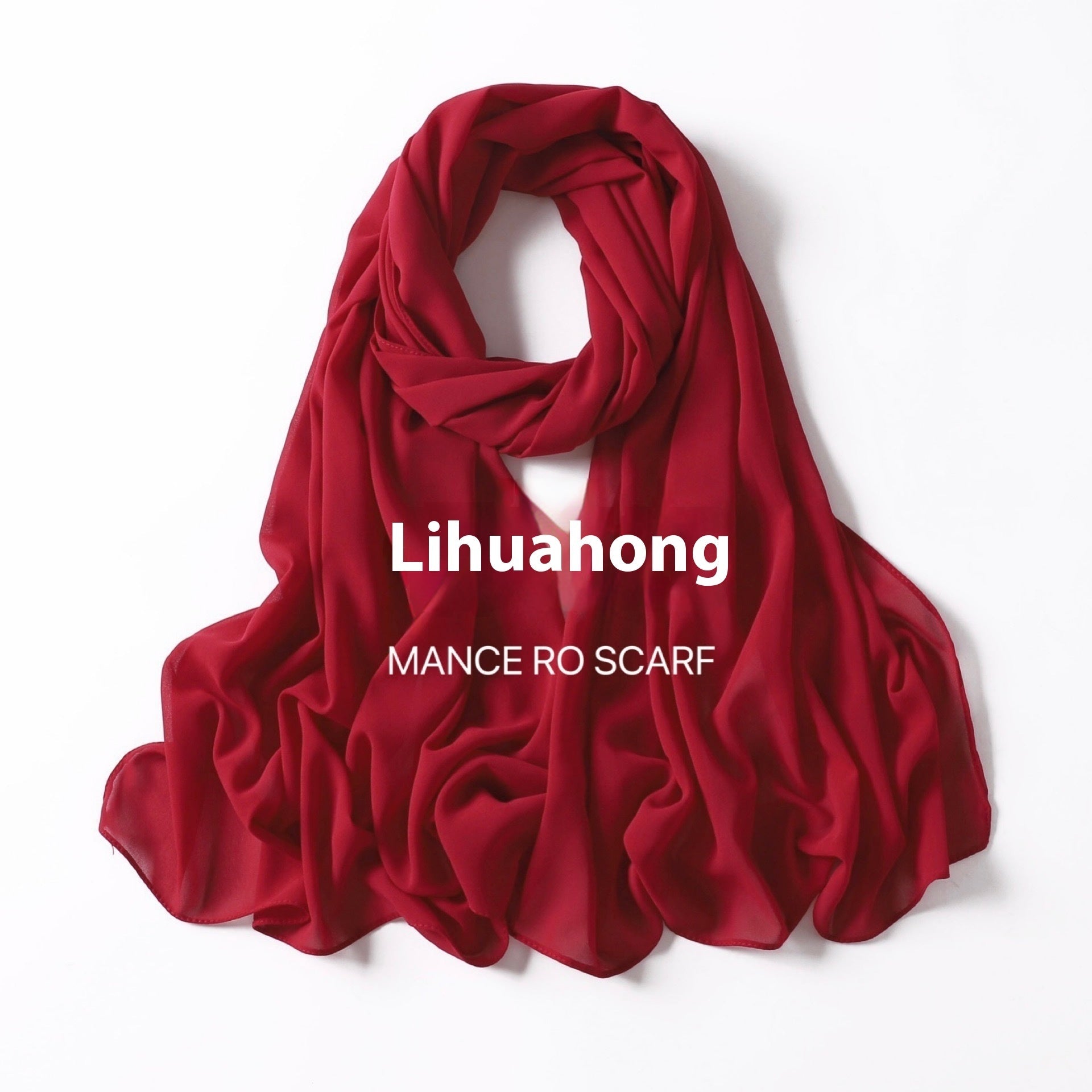Pure Color Pearl Chiffon Scarf Headcloth Veil Chiffon Scarf Limorista