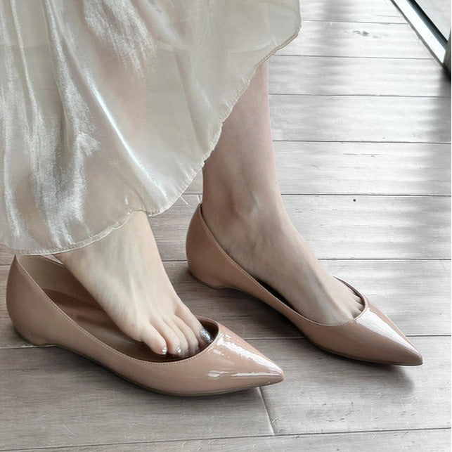 Red Bottom Nude Pointed Flat Shoes Limorista