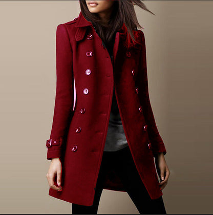 Ladies Spring Long Jacket Wool Trench Coat Limorista
