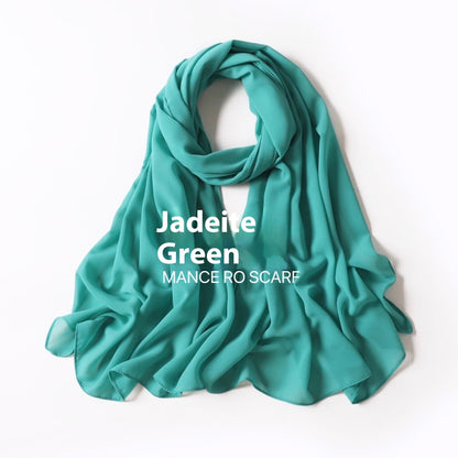 Pure Color Pearl Chiffon Scarf Headcloth Veil Chiffon Scarf Limorista