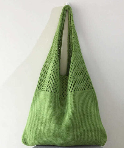 Simple Vintage Cutout Knit Tote Bag Limorista