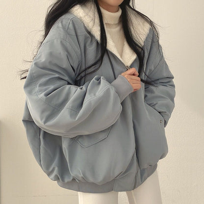 Hooded Plush Thickened Coat Women Limorista