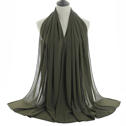 70x180cmMonochrome Pearl Chiffon Hijab Scarf Limorista