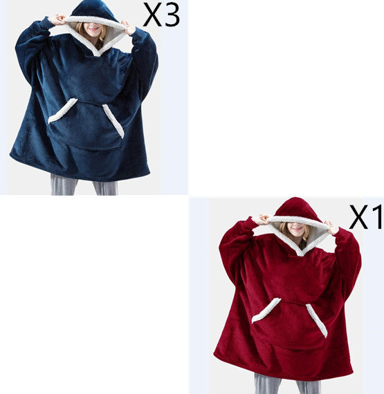 Men And Women Can Wear Zipper Flannel Lazy Blanket Limorista