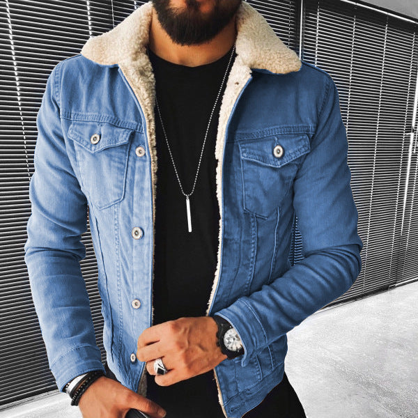 Lamb Wool Thickening Denim Jacket Limorista