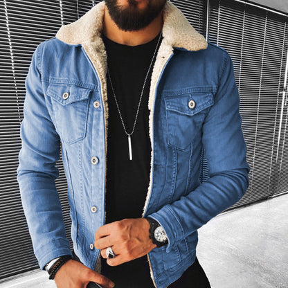 Lamb Wool Thickening Denim Jacket Limorista