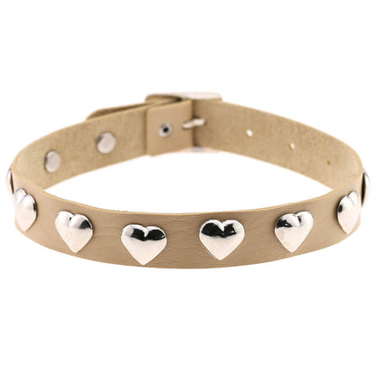 Fan Original New Punk Gothic Love Heart-shaped Rivets Pin Buckle Necklace Limorista