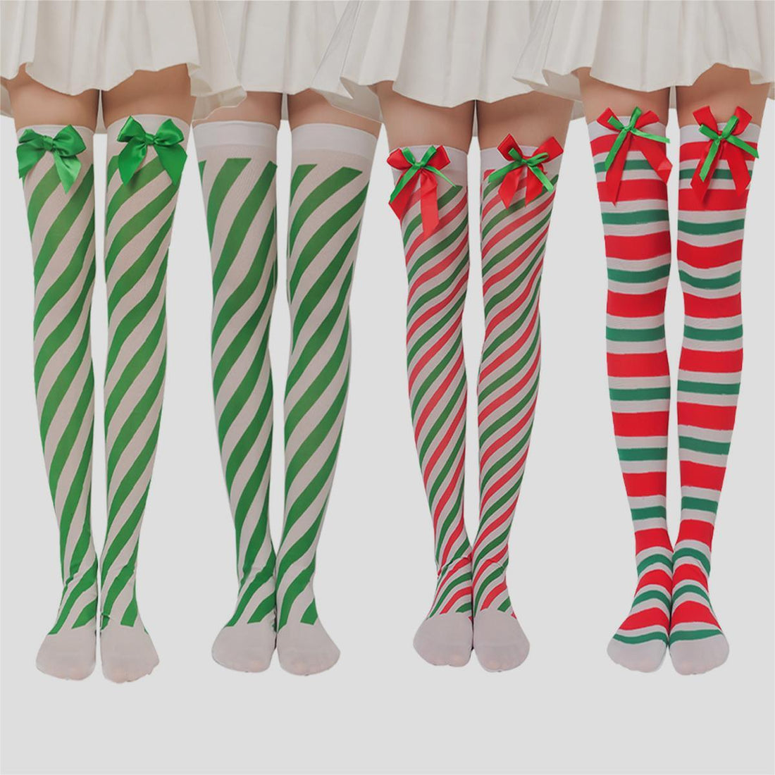 Christmas Plush Doll Knee Socks Bow Stockings Limorista