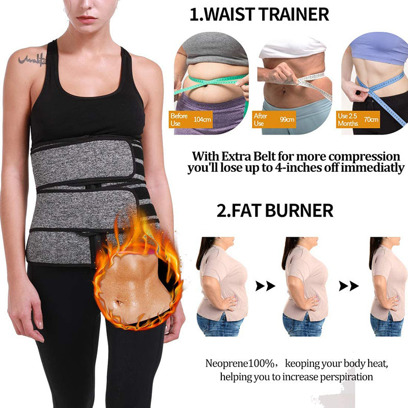 Tummy Sweat Shapewear Bodysuits Women Waist Trainer Slimming 2-3 Belts Workout Shaper Corset Limorista