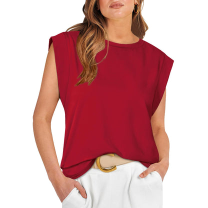 Round Neck Loose Short Sleeves Striped Top For Women Limorista