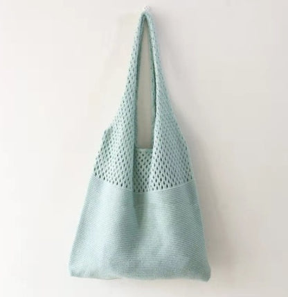 Simple Vintage Cutout Knit Tote Bag Limorista